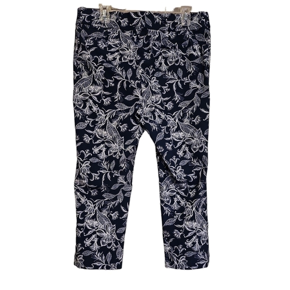 Rafaella Comfort Capri Blue & White Floral Viscose Size 16 - Picture 2 of 7